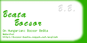 beata bocsor business card