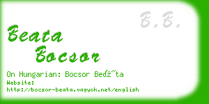 beata bocsor business card